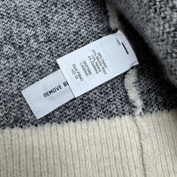 Madewell Ryder Cardigan Women's Merino Wool Blend Black Windowpane pattern, Sz S - Picture 5 of 8